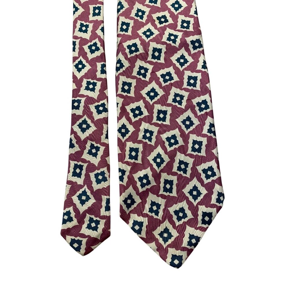 Vintage Nordstrom Mens Silk Tie With Geometric Pattern